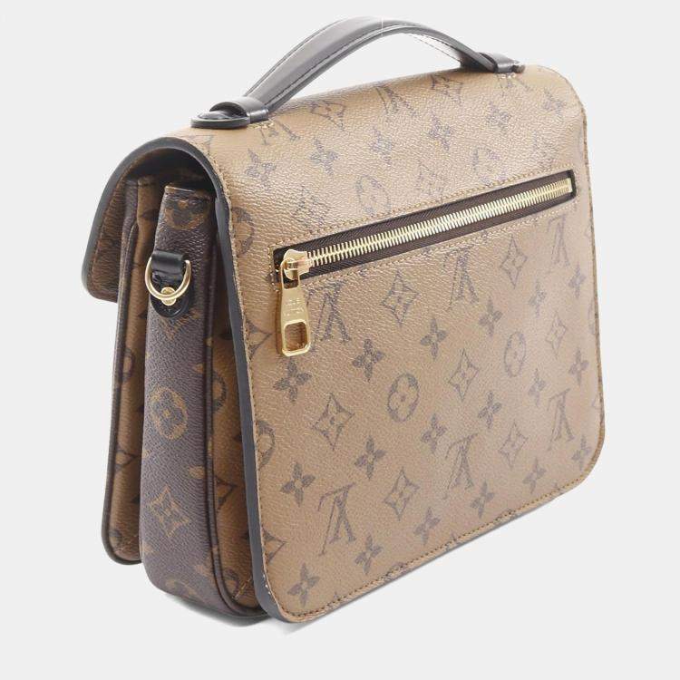 Pre Owned Louis Vuitton Pochette Metis MM Monogram Reverse Canvas Crossbody Bag