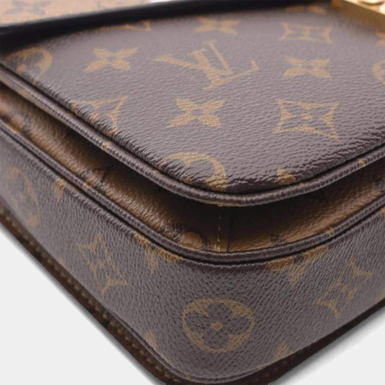 Pre Owned Louis Vuitton Pochette Metis MM Monogram Reverse Canvas Shoulder Bag