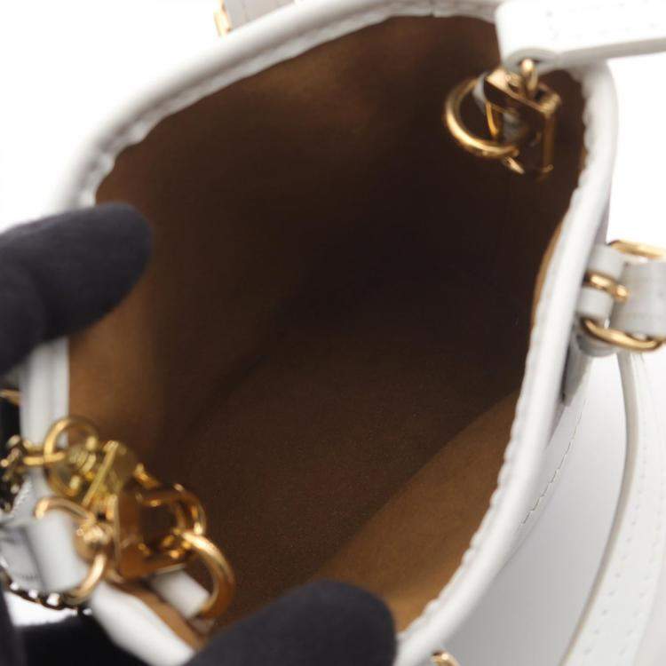 Pre Owned Louis Vuitton Monogram Nano Brown White Canvas Shoulder Bag