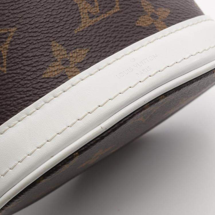 Pre Owned Louis Vuitton Monogram Nano Brown White Canvas Shoulder Bag