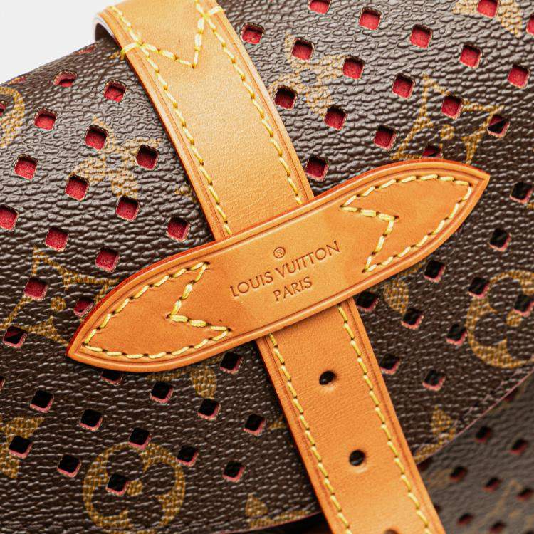 Pre Owned Louis Vuitton Brown Monogram Flore Saumur Clutch