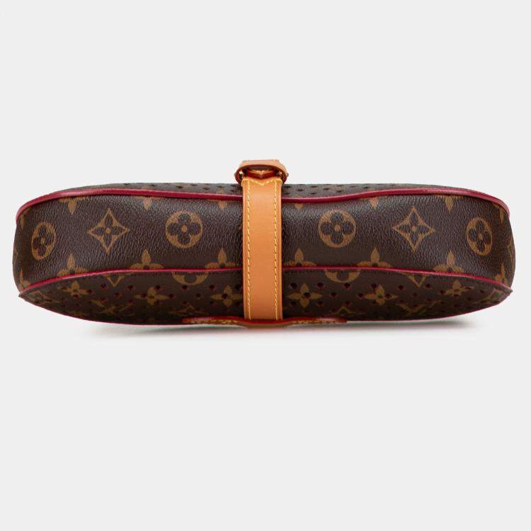Pre Owned Louis Vuitton Brown Monogram Flore Saumur Clutch