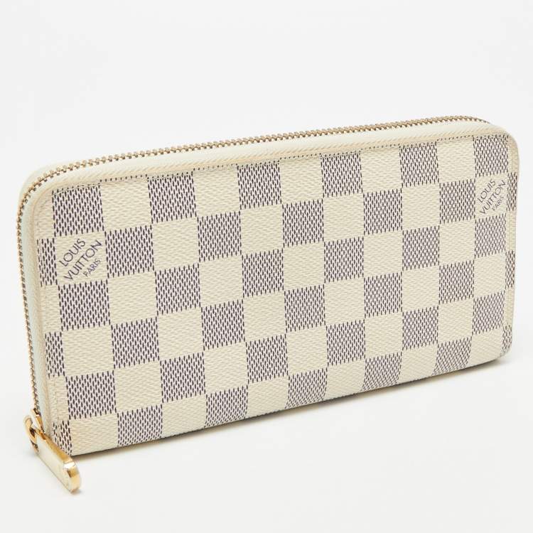 Pre Owned Louis Vuitton Damier Azur Canvas Zippy Wallet