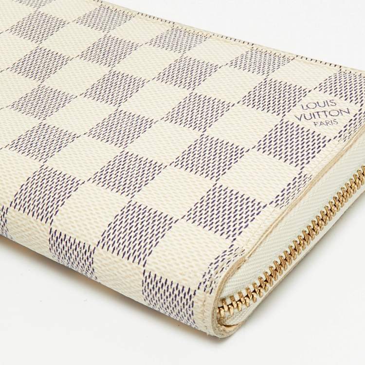 Pre Owned Louis Vuitton Damier Azur Canvas Zippy Wallet