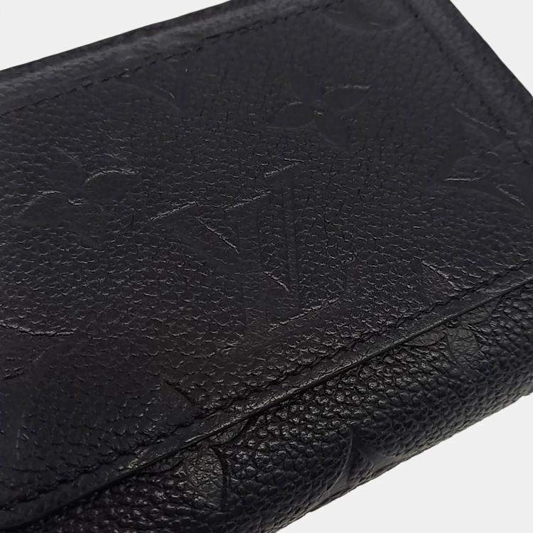 Pre Owned Louis Vuitton Black Leather Empreinte Medium Compact Wallet