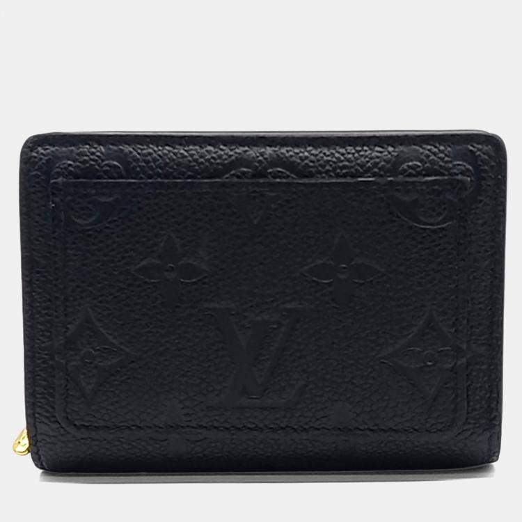 Pre Owned Louis Vuitton Black Leather Empreinte Medium Compact Wallet