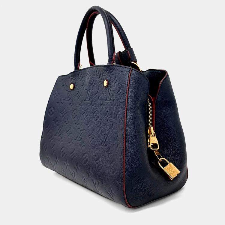 Pre Owned Louis Vuitton Navy Blue Leather Empreinte Montaigne MM