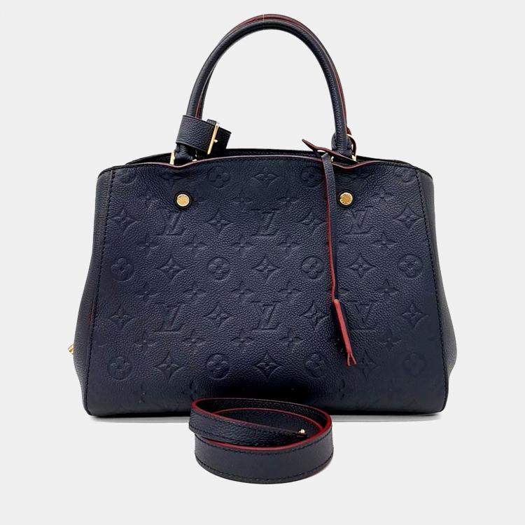 Pre Owned Louis Vuitton Navy Blue Leather Empreinte Montaigne MM