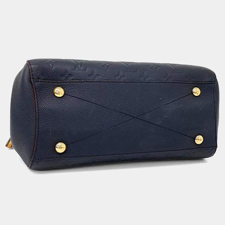 Pre Owned Louis Vuitton Navy Blue Leather Empreinte Montaigne MM