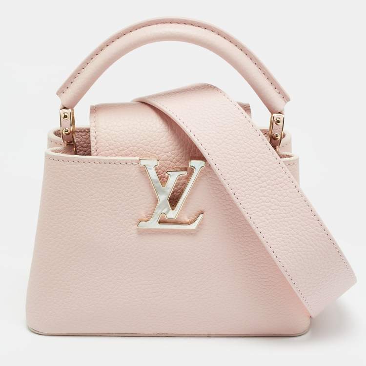 Pre Owned Louis Vuitton Capucines Mini Pink Taurillon Leather Top Handle Bag