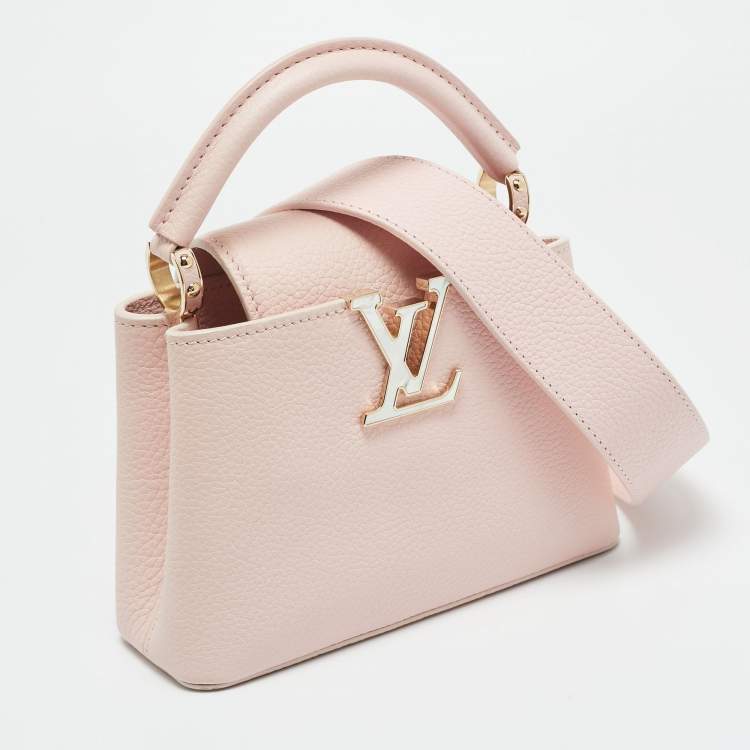 Pre Owned Louis Vuitton Capucines Mini Pink Taurillon Leather Top Handle Bag