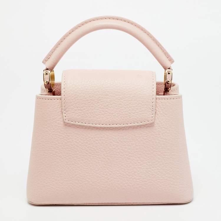 Pre Owned Louis Vuitton Capucines Mini Pink Taurillon Leather Top Handle Bag