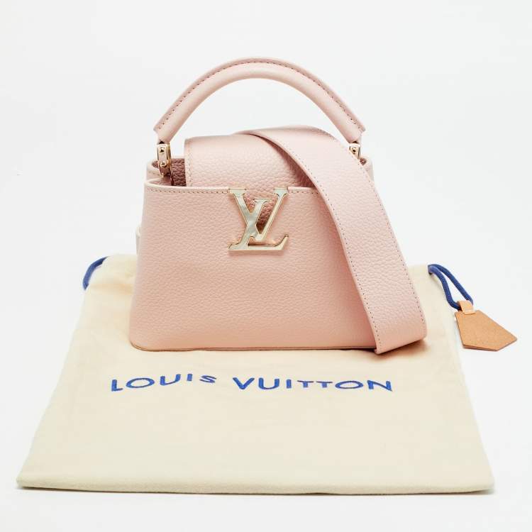 Pre Owned Louis Vuitton Capucines Mini Pink Taurillon Leather Top Handle Bag