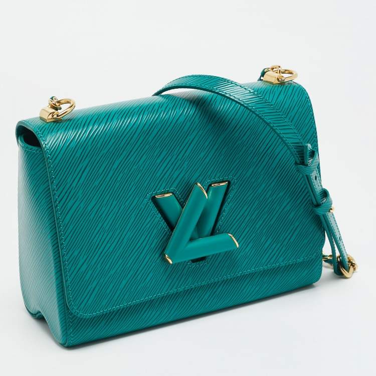 Pre Owned Louis Vuitton Twist MM Emerald Epi Leather Shoulder Bag