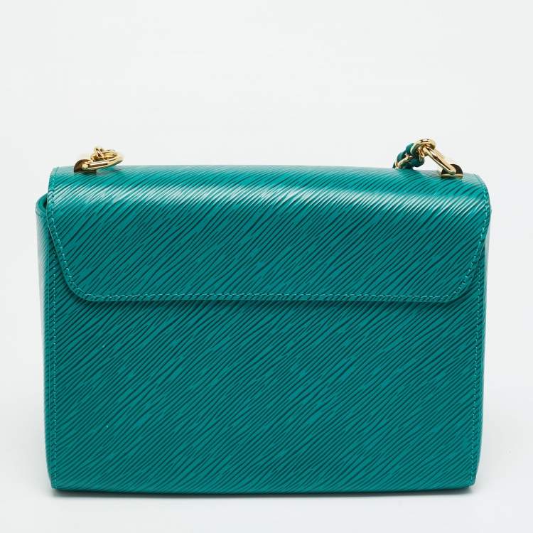 Pre Owned Louis Vuitton Twist MM Emerald Epi Leather Shoulder Bag