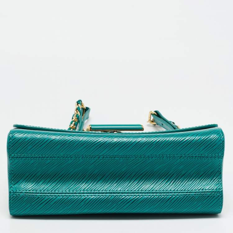 Pre Owned Louis Vuitton Twist MM Emerald Epi Leather Shoulder Bag