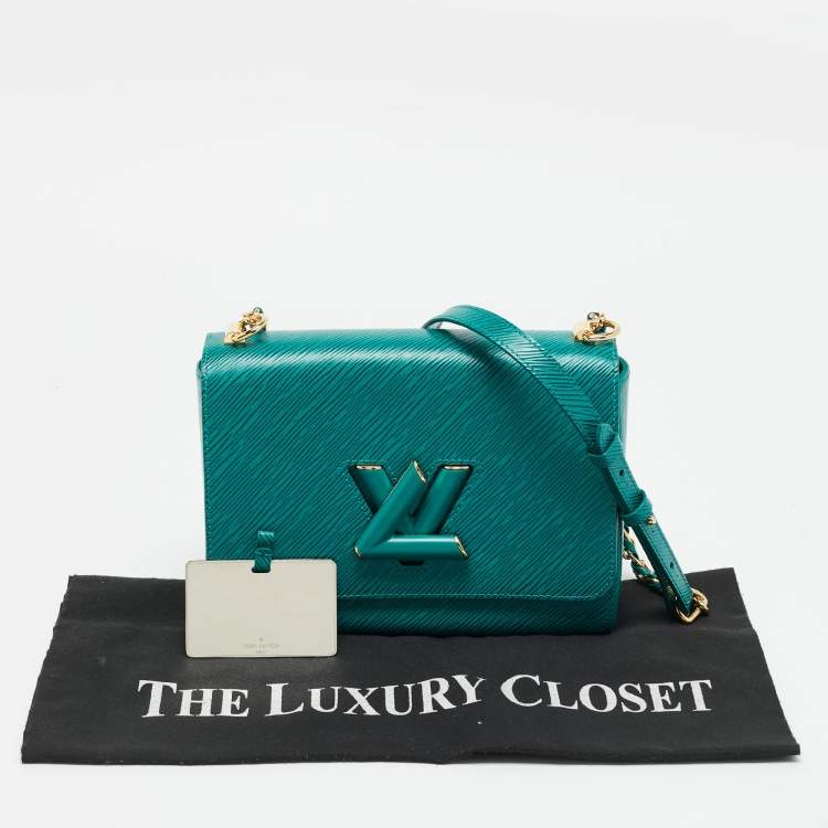 Pre Owned Louis Vuitton Twist MM Emerald Epi Leather Shoulder Bag