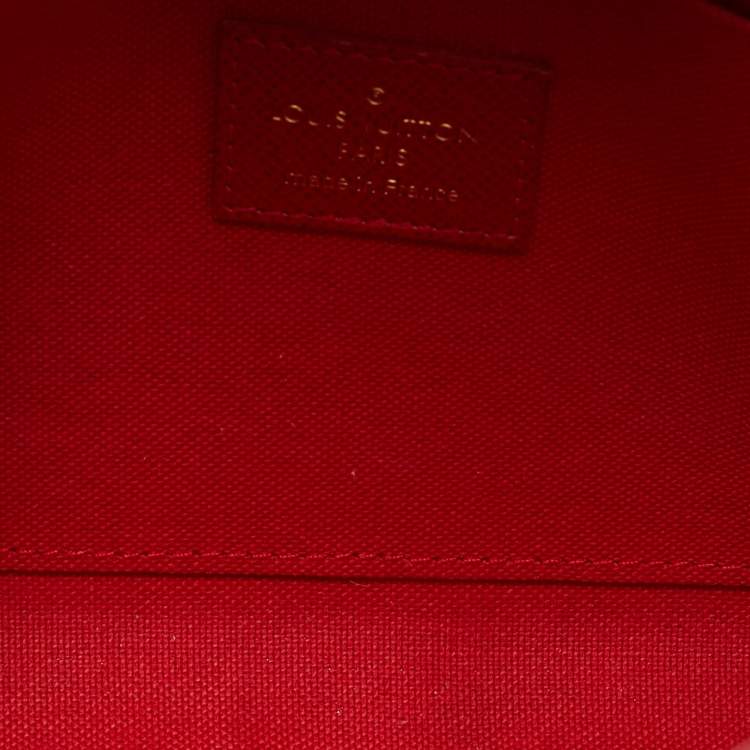 Pre Owned Louis Vuitton Pochette Felicie Damier Ebene Canvas Clutch