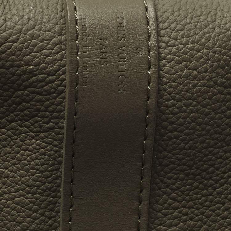 Pre Owned Louis Vuitton Keepall Bandoulière 50 Kaki Leather Bag