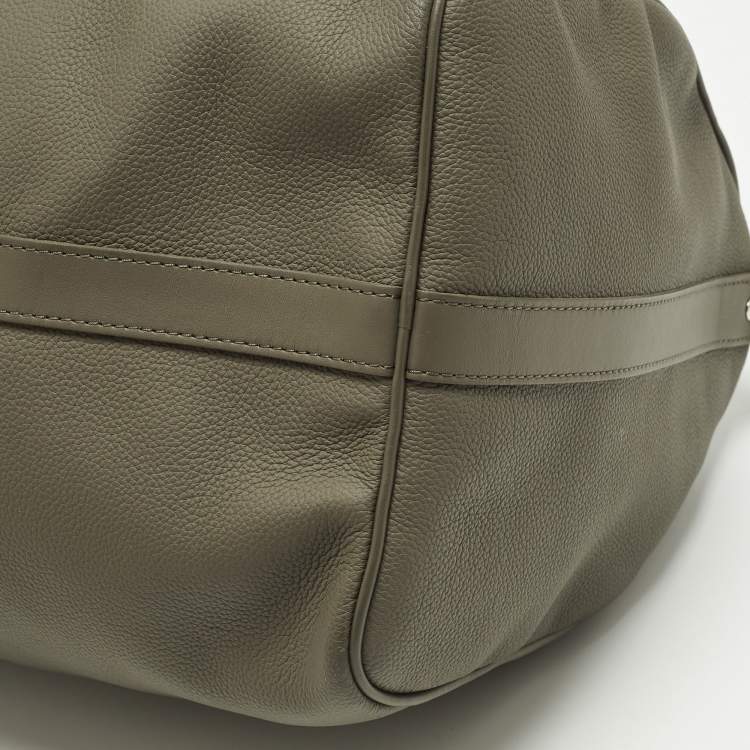 Pre Owned Louis Vuitton Keepall Bandoulière 50 Kaki Leather Bag