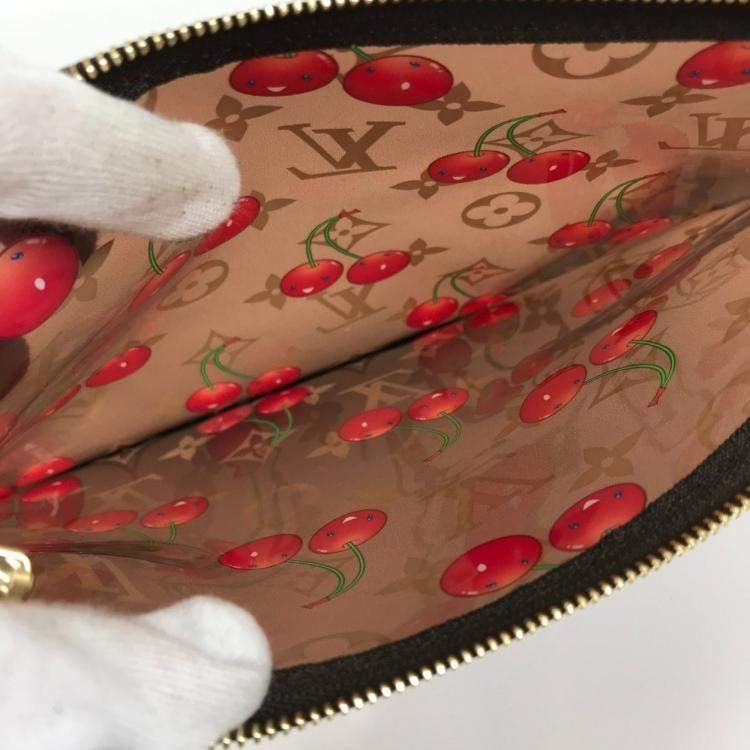 Pre Owned Louis Vuitton Monogram On The Go Gm By Takashi Murakami Brown Leather Shoulder Bag