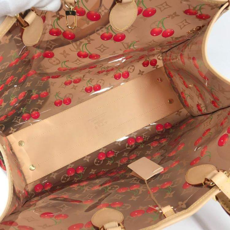 Pre Owned Louis Vuitton Monogram On The Go Gm By Takashi Murakami Brown Leather Shoulder Bag