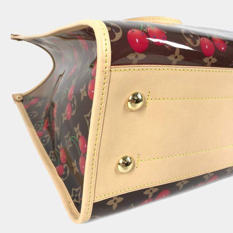 Pre Owned Louis Vuitton Monogram On The Go Gm By Takashi Murakami Brown Leather Shoulder Bag