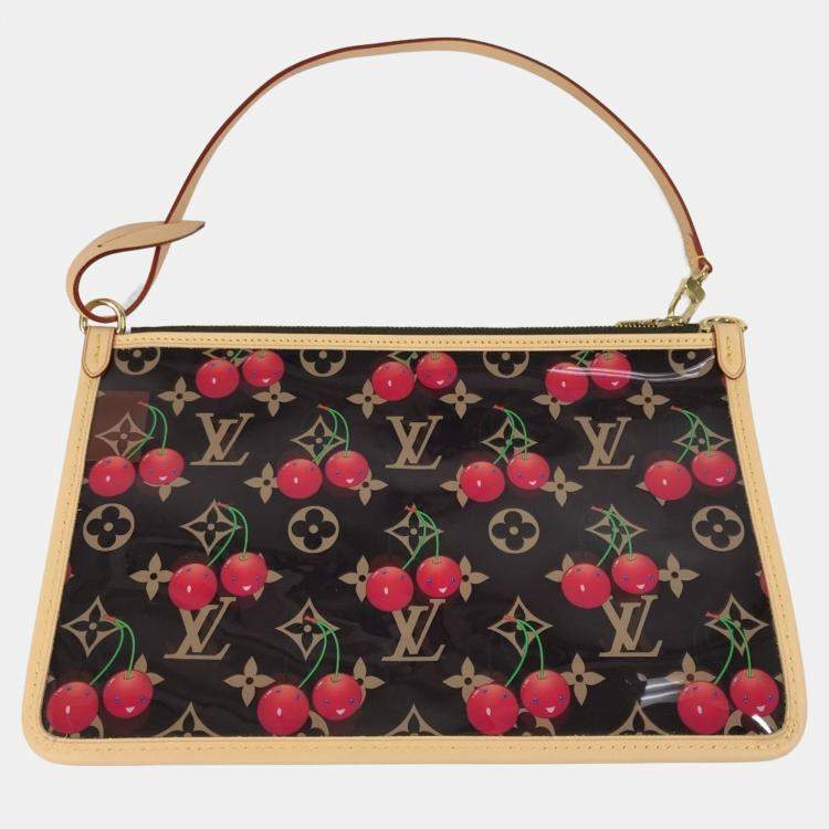 Pre Owned Louis Vuitton Monogram On The Go Gm By Takashi Murakami Brown Leather Shoulder Bag