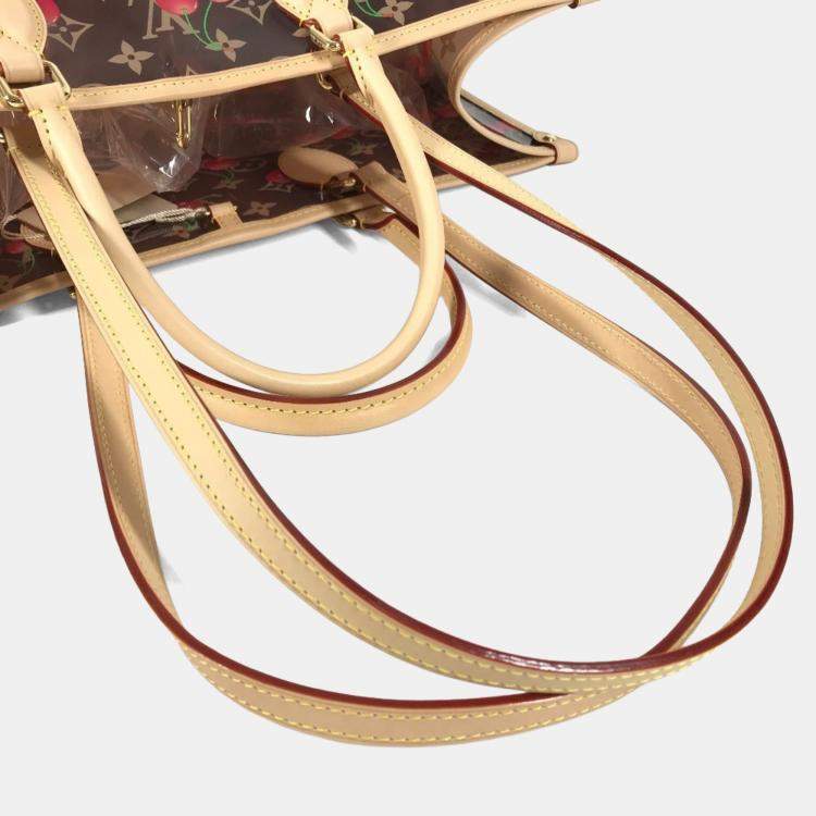 Pre Owned Louis Vuitton Monogram On The Go Gm By Takashi Murakami Brown Leather Shoulder Bag