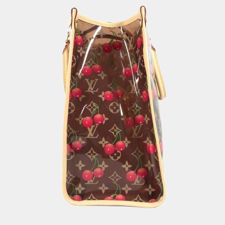 Pre Owned Louis Vuitton Monogram On The Go Gm By Takashi Murakami Brown Leather Shoulder Bag