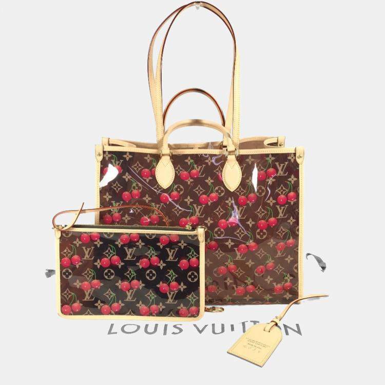 Pre Owned Louis Vuitton Monogram On The Go Gm By Takashi Murakami Brown Leather Shoulder Bag