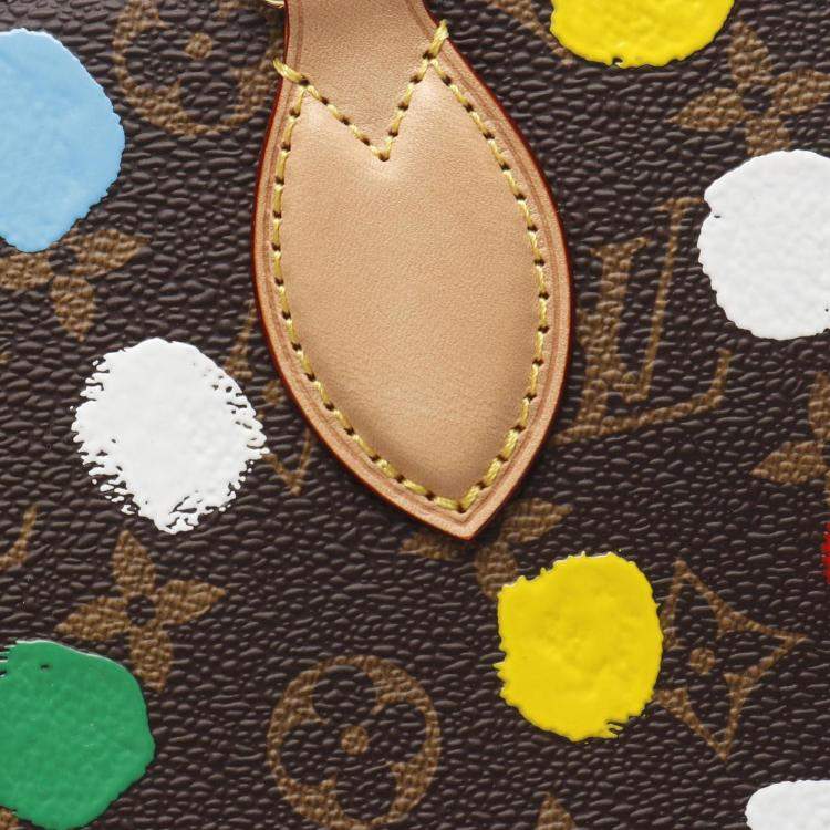 Pre Owned Louis Vuitton X Yayoi Kusama On The Go Pm Handbag Coated Canvas And Leather Monogram Brown Multicolor