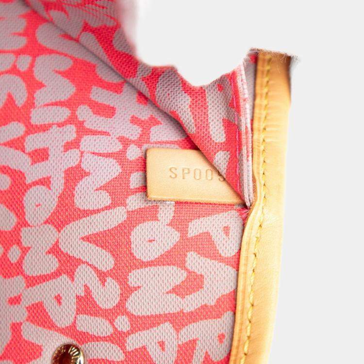 Pre Owned Louis Vuitton Monogram Graffiti Neverfull Gm Tote Bag/Shoulder Bag Fuchsia Pink Brown Leather