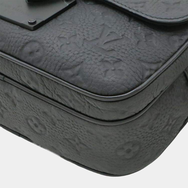 Pre Owned Louis Vuitton Taurillon Monogram S-Lock Shoulder Bag Second Clutch Bag