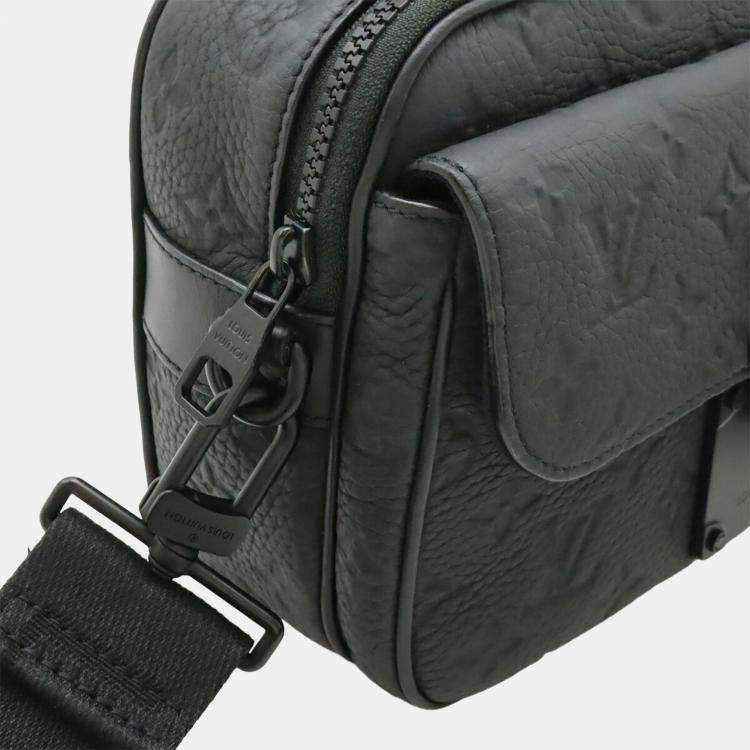 Pre Owned Louis Vuitton Taurillon Monogram S-Lock Shoulder Bag Second Clutch Bag