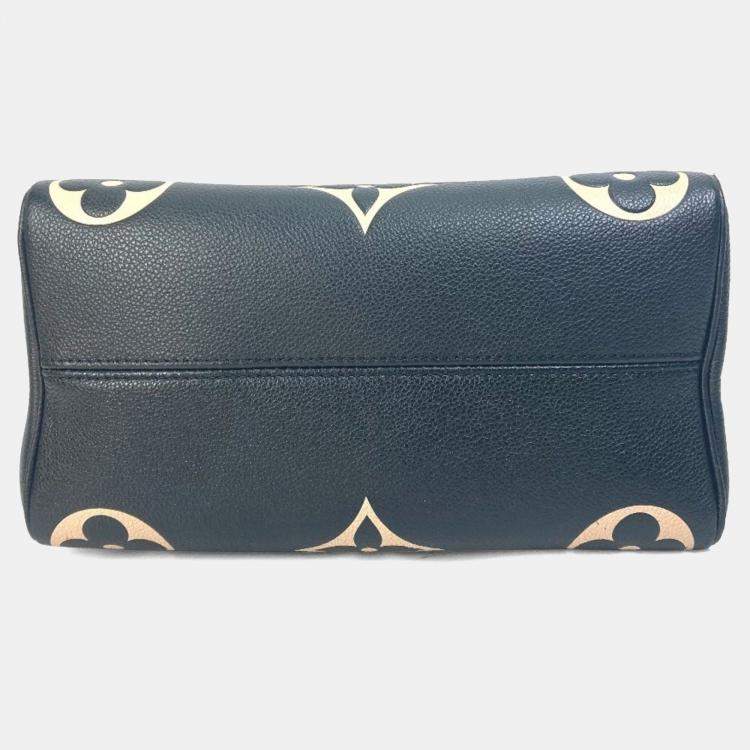 Pre Owned Louis Vuitton Monogram Empreinte Speedy Bandouliere 25 Handbag/Mini Boston Bag/Boston Bag In Leather Black