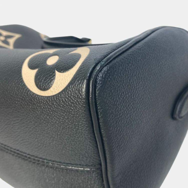 Pre Owned Louis Vuitton Monogram Empreinte Speedy Bandouliere 25 Handbag/Mini Boston Bag/Boston Bag In Leather Black