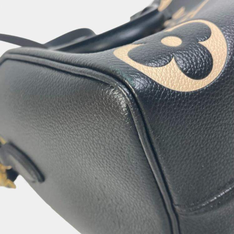 Pre Owned Louis Vuitton Monogram Empreinte Speedy Bandouliere 25 Handbag/Mini Boston Bag/Boston Bag In Leather Black