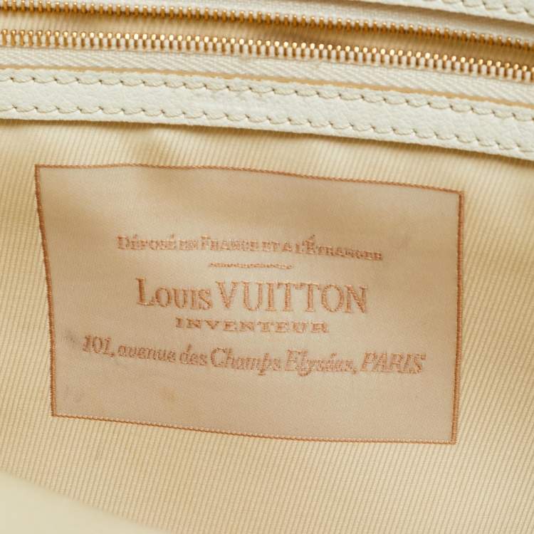 Pre Owned Louis Vuitton Sabbia Cabas GM Limited Edition White/Beige Canvas Bag