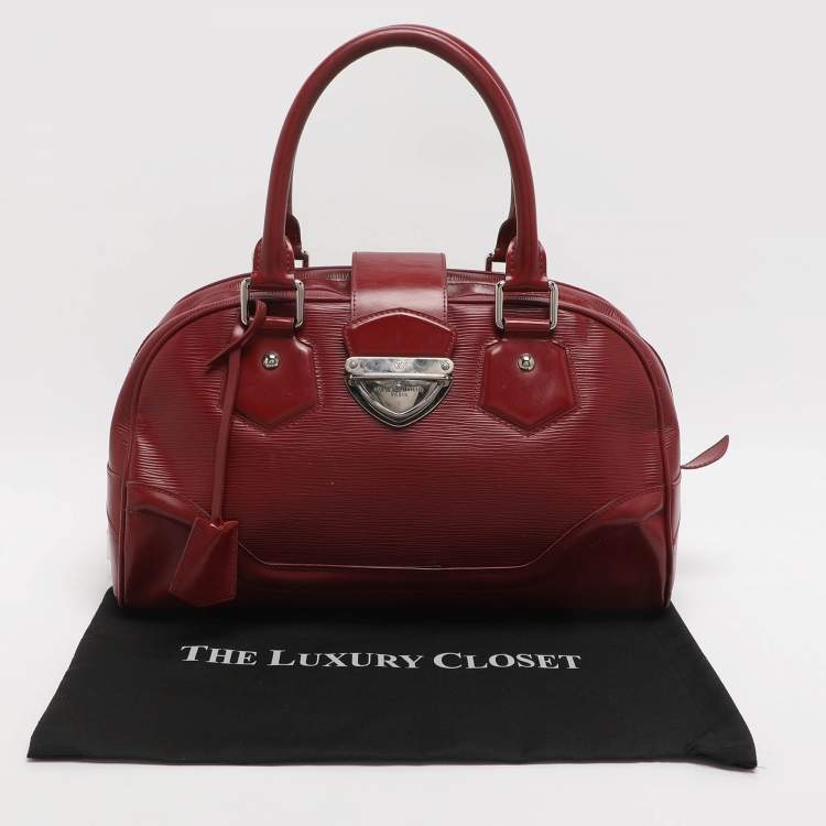 Pre Owned Louis Vuitton Montaigne GM Rubis Epi Leather Bowling Bag