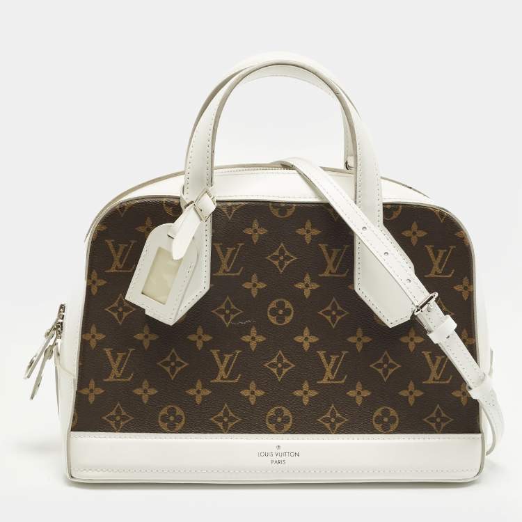 Pre Owned Louis Vuitton Dora PM White Monogram Canvas Bag