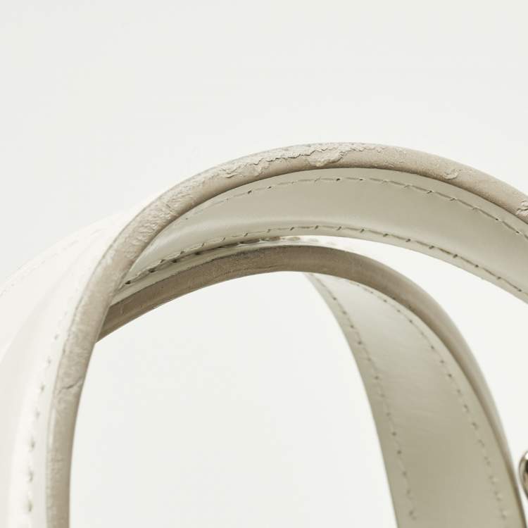 Pre Owned Louis Vuitton Dora PM White Monogram Canvas Bag