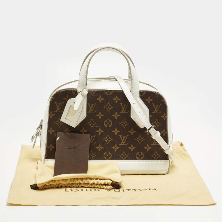 Pre Owned Louis Vuitton Dora PM White Monogram Canvas Bag