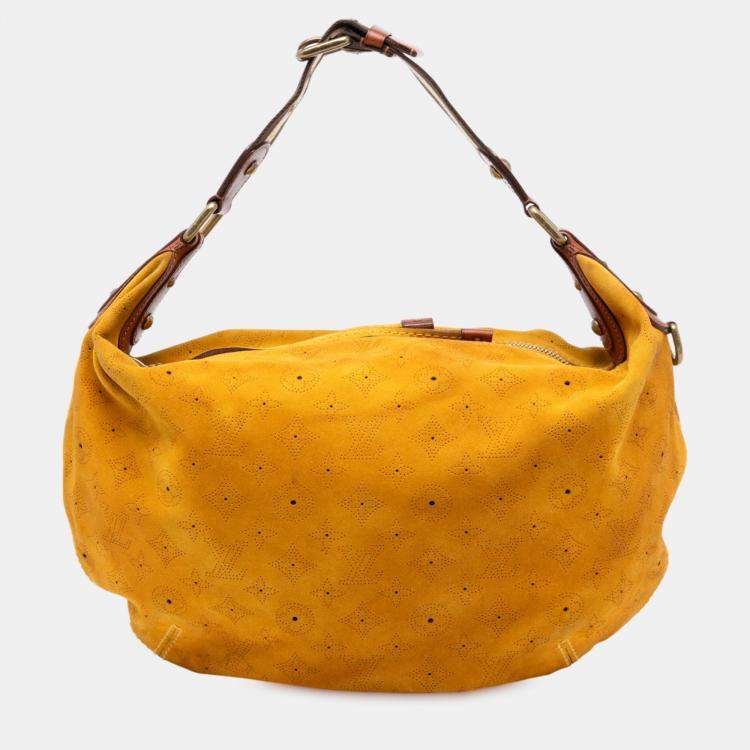 Pre Owned Louis Vuitton Yellow Monogram Suede Onatah GM