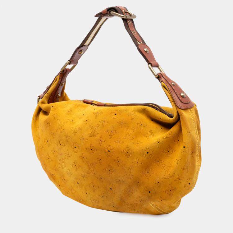 Pre Owned Louis Vuitton Yellow Monogram Suede Onatah GM