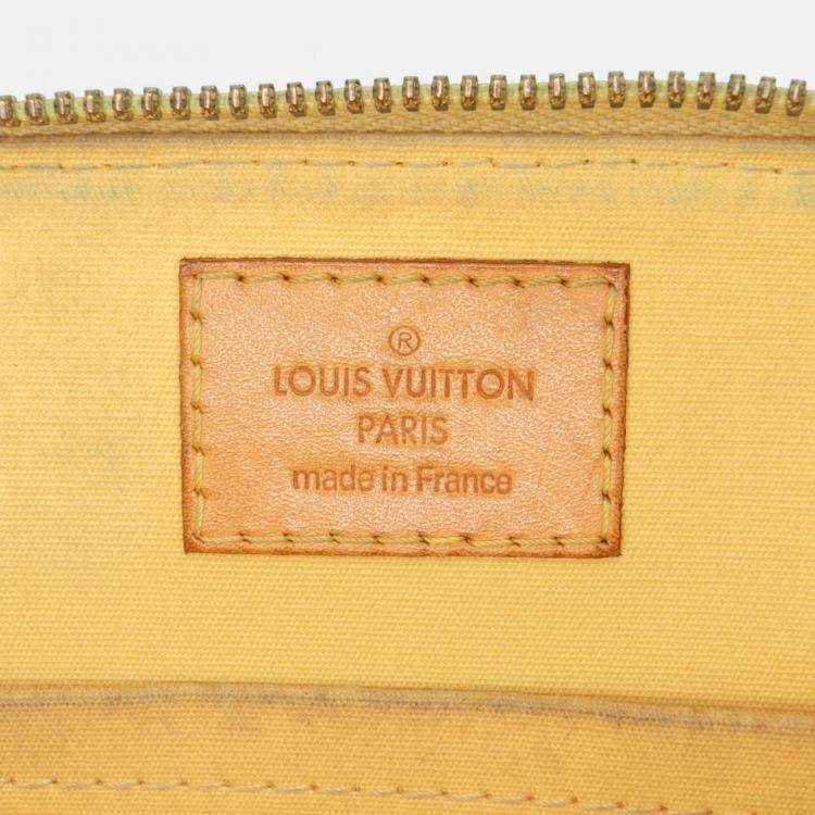 Pre Owned Louis Vuitton Yellow Monogram Vernis Alma BB