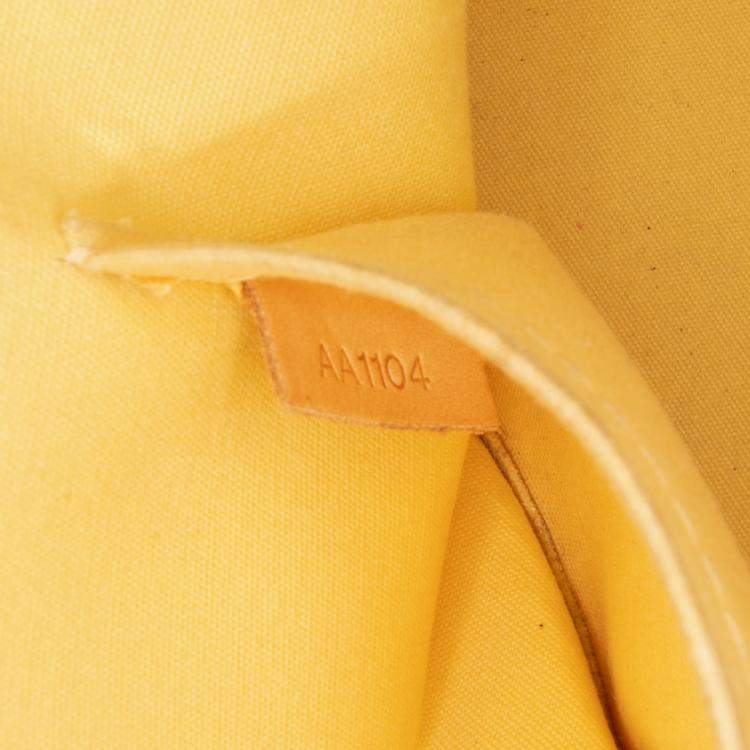 Pre Owned Louis Vuitton Yellow Monogram Vernis Alma BB
