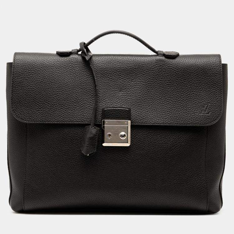 مملوكة مسبقًا Louis Vuitton Black Taurillon Serviette Dorian Briefcase