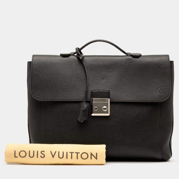 مملوكة مسبقًا Louis Vuitton Black Taurillon Serviette Dorian Briefcase