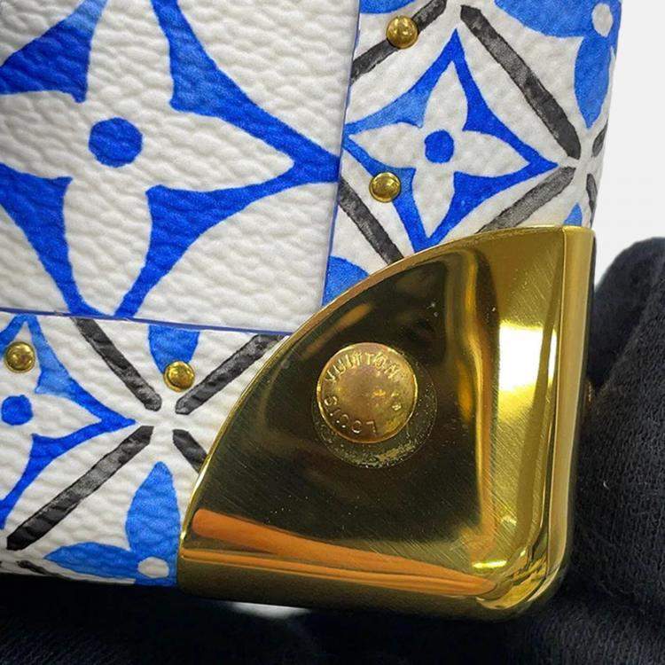 Pre Owned Louis Vuitton Coffret Tresor24 White/Blue Monogram Visor Pool